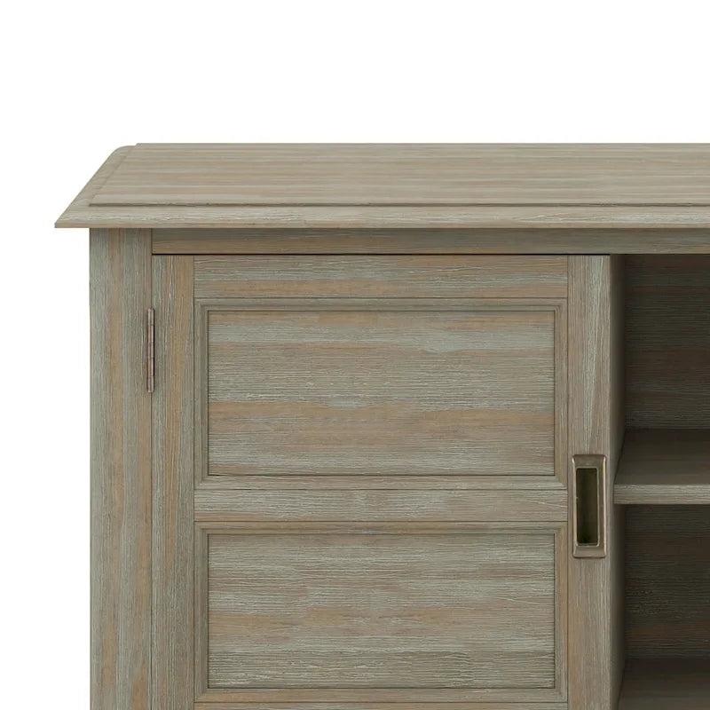 Meuble TV en bois massif transitionnel multicolore pour téléviseurs jusqu'à 60" | 54 larg. x 17,5 prof. x 36 haut. po.