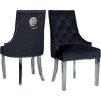 Chaise de salle à manger en velours bleu/ambre/beige/kaki clair, capitonnée, lot de 2