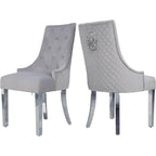Chaise de salle à manger en velours bleu/ambre/beige/kaki clair, capitonnée, lot de 2