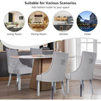 Chaise de salle à manger en velours bleu/ambre/beige/kaki clair, capitonnée, lot de 2