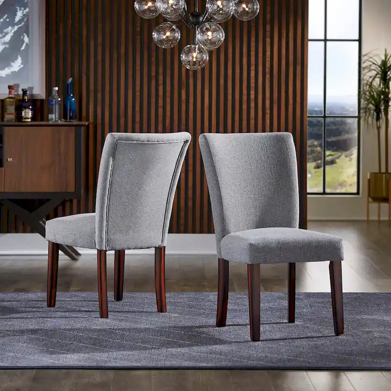 Chaises de salle à manger Parson rembourrées beige/anthracite/gris, lot de 2