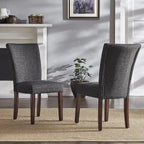 Chaises de salle à manger Parson rembourrées beige/anthracite/gris, lot de 2