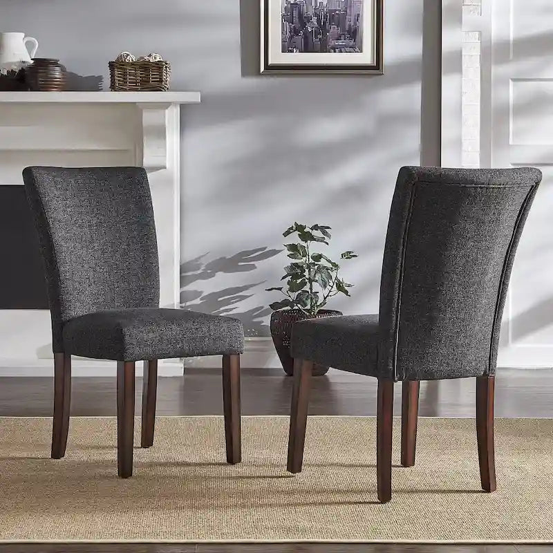 Chaises de salle à manger Parson rembourrées beige/anthracite/gris, lot de 2