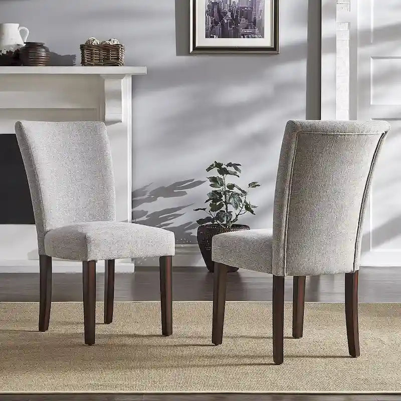 Chaises de salle à manger Parson rembourrées beige/anthracite/gris, lot de 2