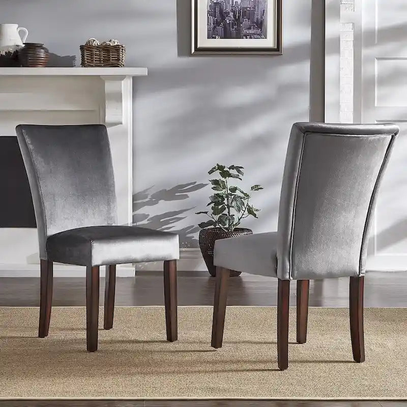 Chaises de salle à manger Parson rembourrées beige/anthracite/gris, lot de 2