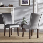 Chaises de salle à manger Parson rembourrées beige/anthracite/gris, lot de 2