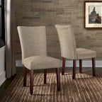 Chaises de salle à manger Parson rembourrées beige/anthracite/gris, lot de 2