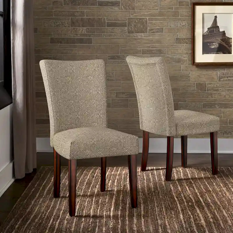 Chaises de salle à manger Parson rembourrées beige/anthracite/gris, lot de 2