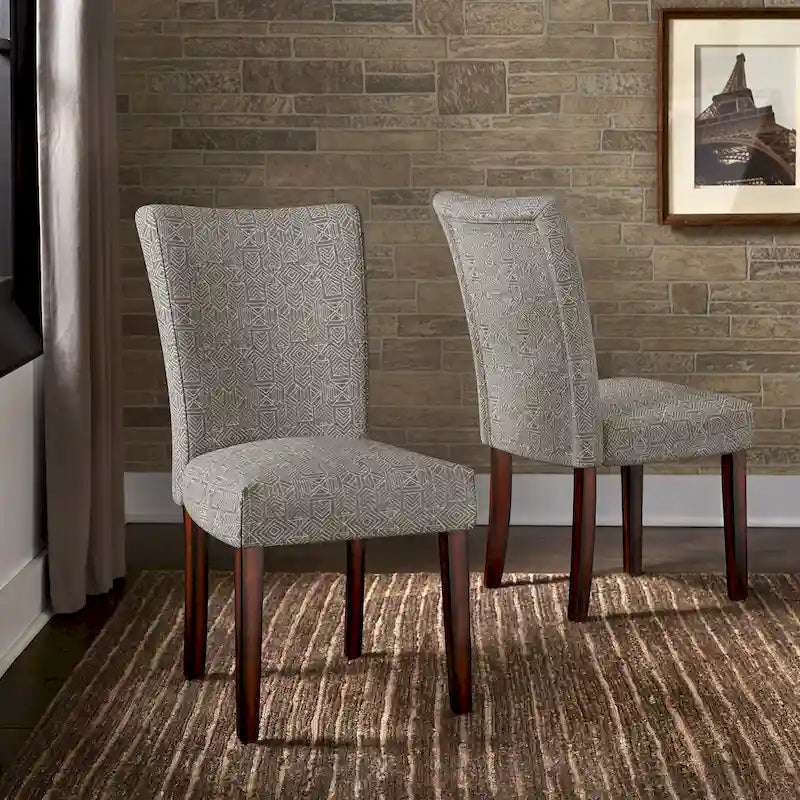 Chaises de salle à manger Parson rembourrées beige/anthracite/gris, lot de 2