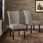 Chaises de salle à manger Parson rembourrées beige/anthracite/gris, lot de 2