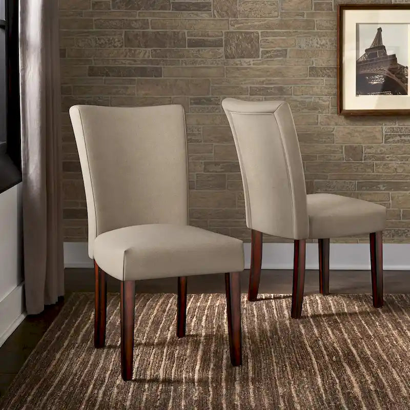 Chaises de salle à manger Parson rembourrées beige/anthracite/gris, lot de 2