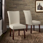Chaises de salle à manger Parson rembourrées beige/anthracite/gris, lot de 2