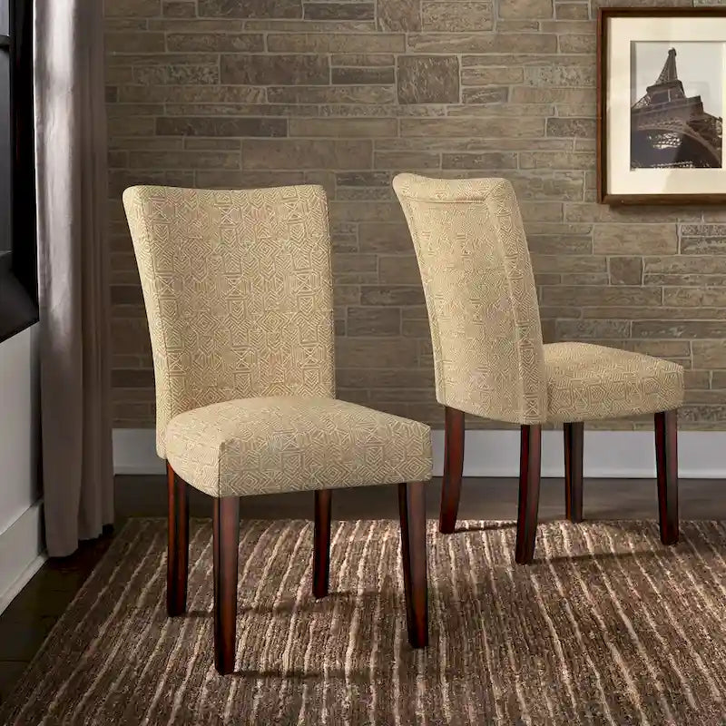 Chaises de salle à manger Parson rembourrées beige/anthracite/gris, lot de 2