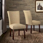 Chaises de salle à manger Parson rembourrées beige/anthracite/gris, lot de 2