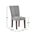 Chaises de salle à manger Parson rembourrées beige/anthracite/gris, lot de 2