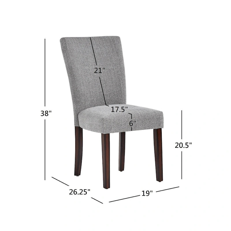 Chaises de salle à manger Parson rembourrées beige/anthracite/gris, lot de 2
