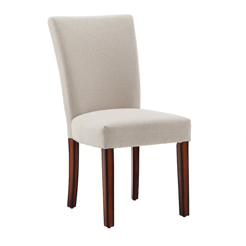 Chaises de salle à manger Parson rembourrées beige/anthracite/gris, lot de 2