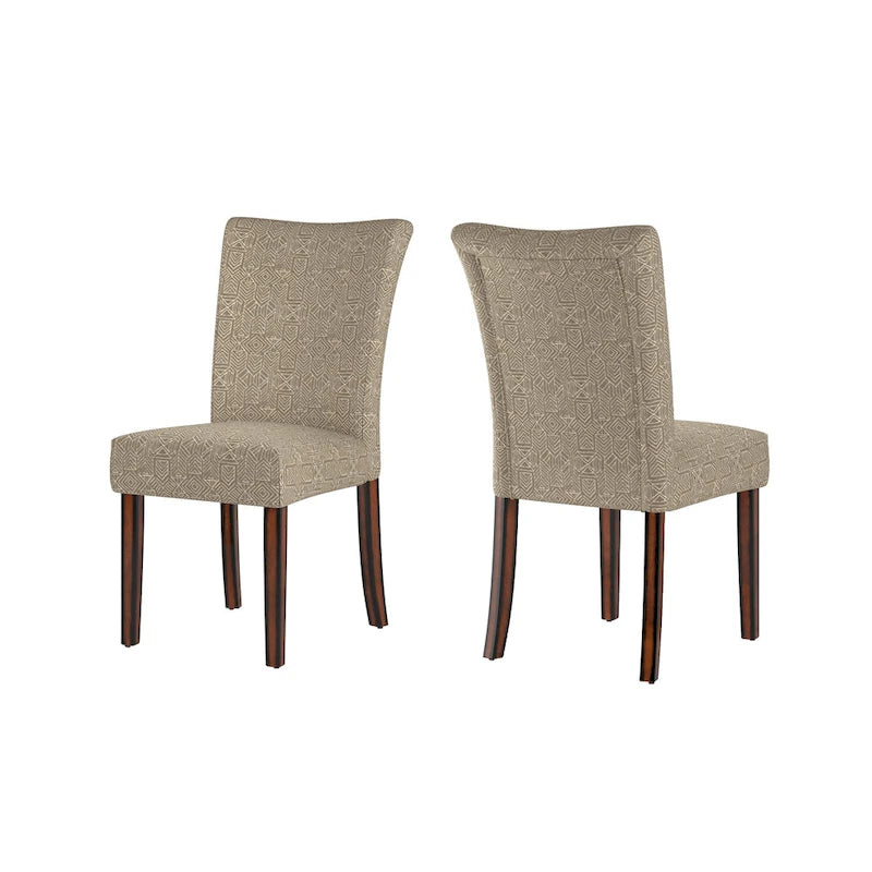 Chaises de salle à manger Parson rembourrées beige/anthracite/gris, lot de 2