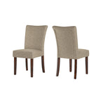Chaises de salle à manger Parson rembourrées beige/anthracite/gris, lot de 2