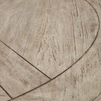 Table à manger ronde gris antique – Style pied central rustique, 4-8 places
