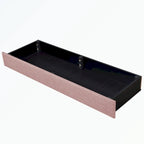 Lit plateforme Queen tapissé en lin avec 3 tiroirs, rose/bleu/beige/gris, 2 personnes