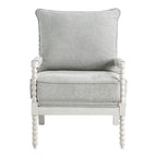 Fauteuil Spindle, Rembourré, Une place – Gris clair / Denim / Lin / Blanc antique