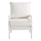 Fauteuil Spindle, Rembourré, Une place – Gris clair / Denim / Lin / Blanc antique
