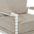 Fauteuil Spindle, Rembourré, Une place – Gris clair / Denim / Lin / Blanc antique