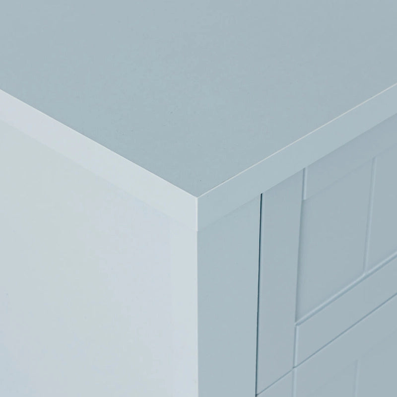 Commode de tiroirs noire/bleue de style rétro à poignée coquille (4 ou 6 tiroirs, assemblage par 1 personne)