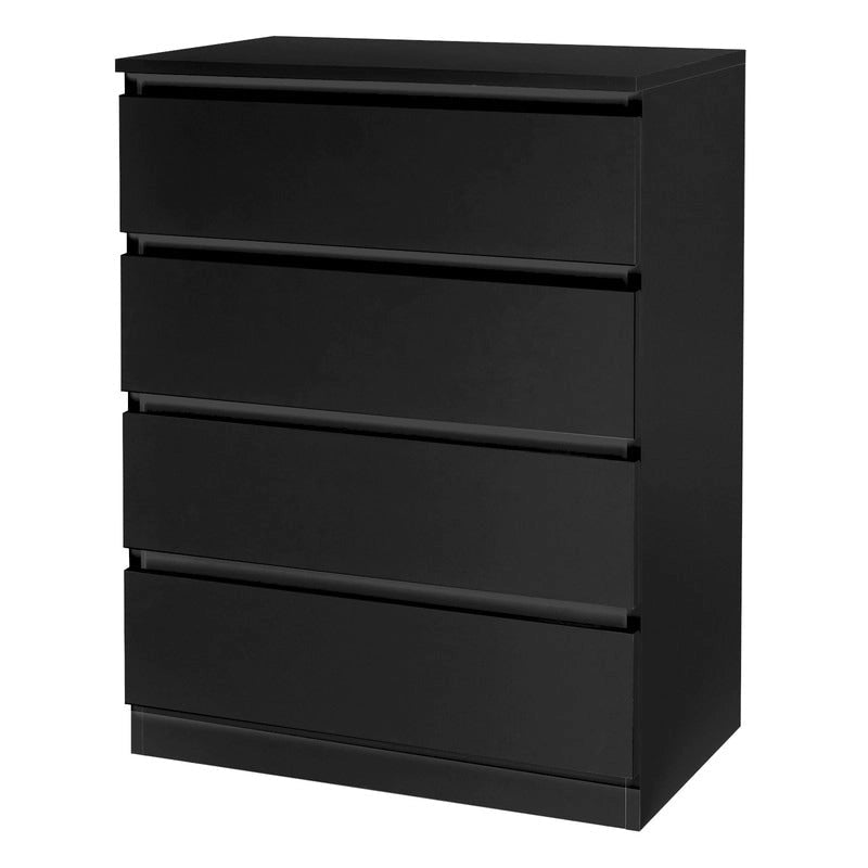 Commode en bois noire/blanche à 4 tiroirs – Simple