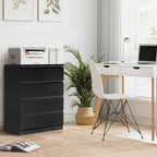 Commode en bois noire/blanche à 4 tiroirs – Simple