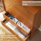 Commode à 5 tiroirs de style Mid-Century en Blanc / Espresso / Cerisier / Chêne, pour utilisateur unique