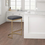 Tabouret de comptoir sans dossier anthracite et or antique, 1 place