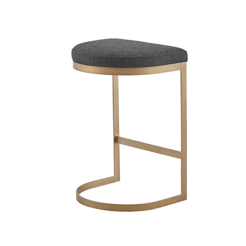 Tabouret de comptoir sans dossier anthracite et or antique, 1 place