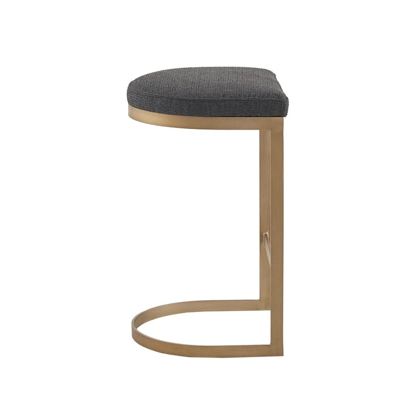 Tabouret de comptoir sans dossier anthracite et or antique, 1 place