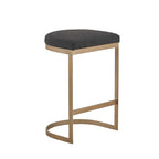 Tabouret de comptoir sans dossier anthracite et or antique, 1 place
