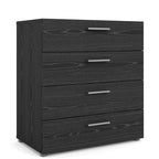 Commode 4 tiroirs Blanche / Chêne / Truffe / Noyer / Effet bois – Montage par 2 personnes
