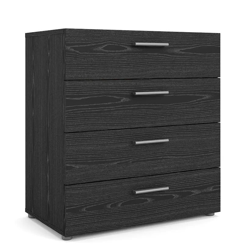 Commode 4 tiroirs Blanche / Chêne / Truffe / Noyer / Effet bois – Montage par 2 personnes