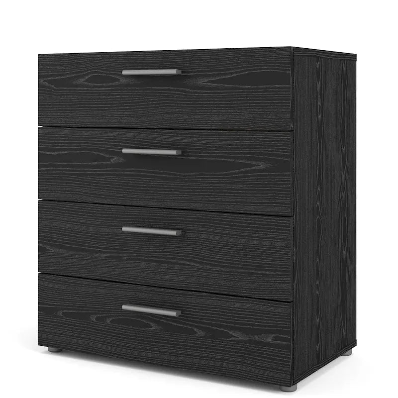 Commode 4 tiroirs Blanche / Chêne / Truffe / Noyer / Effet bois – Montage par 2 personnes