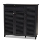 Meuble de rangement pour chaussures 11 étagères avec tiroir – Gris foncé / Noyer, peut contenir 21 paires