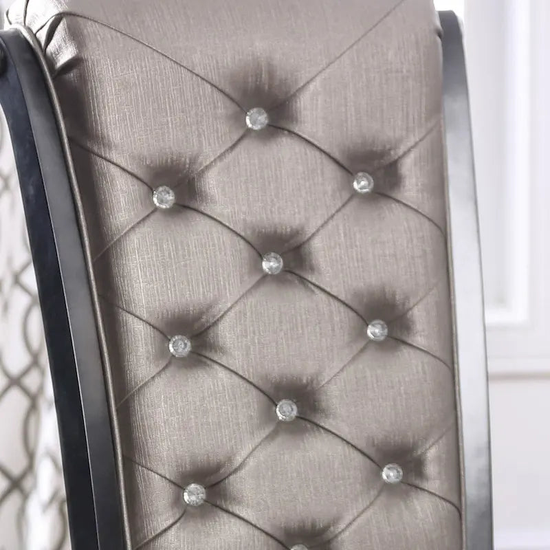 Chaise de salle à manger en similicuir gris Champagne, lot de 2