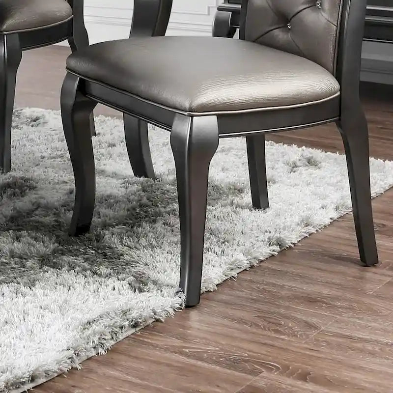 Chaise de salle à manger en similicuir gris Champagne, lot de 2