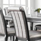Chaise de salle à manger en similicuir gris Champagne, lot de 2