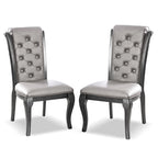 Chaise de salle à manger en similicuir gris Champagne, lot de 2