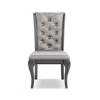 Chaise de salle à manger en similicuir gris Champagne, lot de 2