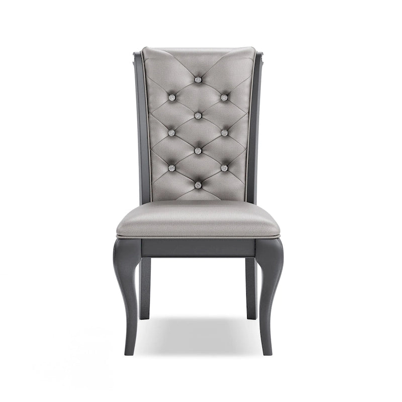 Chaise de salle à manger en similicuir gris Champagne, lot de 2