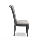Chaise de salle à manger en similicuir gris Champagne, lot de 2