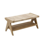 Banc d'entrée bohème en jonc de mer, une place, marron naturel