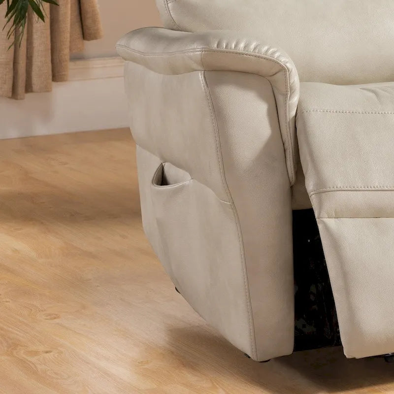 Fauteuil inclinable beige releveur électrique, style contemporain, 1 place