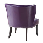 Fauteuil d'appoint sans accoudoirs à oreilles en similicuir violet – 1 place
